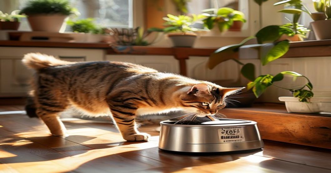 Automatic cat feeder with anti-jamming mechanism preventing cats from tipping over the bowl