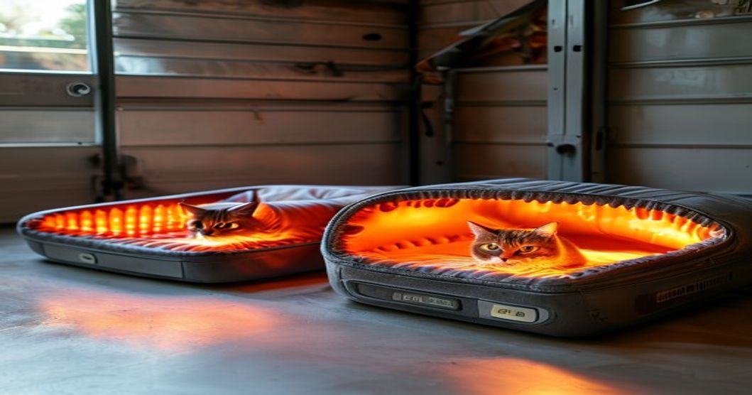 Comparison of open versus enclosed heated pet bed designs for outdoor winter use