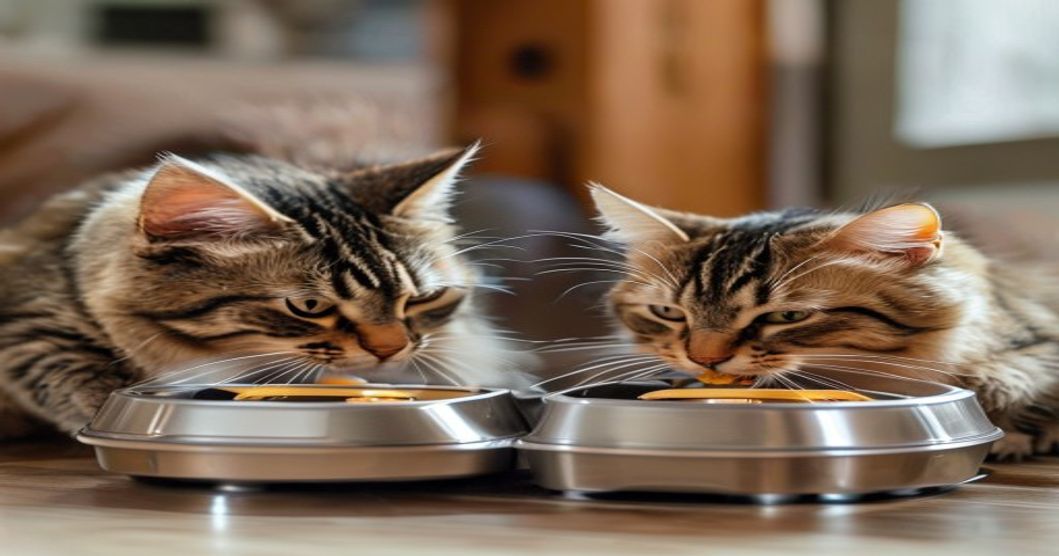 Multi-cat household automatic feeder with portion-controlled compartments
